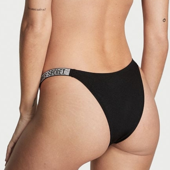 🍒NWT🍒 VS BLACK BIKINI SET 36DD top + M bottom - Picture 6 of 8